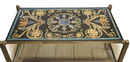 Piano in scaiola XIX secolo 41 x 107 x 57 cm - piano 50 x 100 cm policroma...