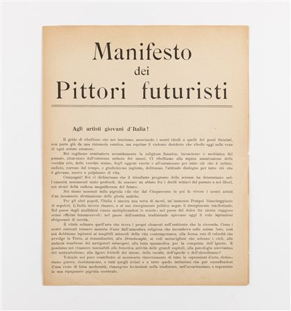 Manifesto dei Pittori Futuristi, 1910