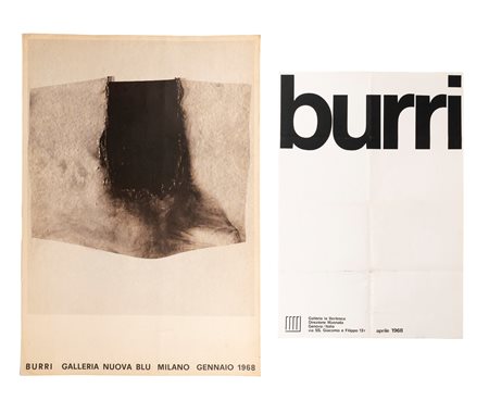 Alberto Burri (Città di Castello 1915-Nizza 1995)  - Un manifesto e una locandina - invito