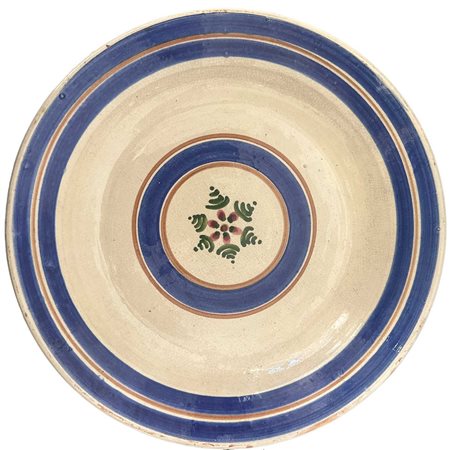Piatto in ceramica policroma di Patti  nei toni del blu