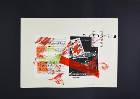 Giuseppe Chiari (1926 - 2007) SENZA TITOLO collage su carta, cm 48x66,...