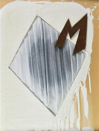 Umberto Mariani (1936) COMPOSIZIONE, 1993 piombo, acrilico e corten, cm 53x43...