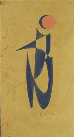 Ugo Pozzo (1900 - 1981) COMPOSIZIONE tecnica mista e collage su cartoncino,...