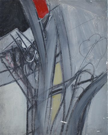 Renato Volpini (1934 - 2017) GERMINAZIONE, 1962 olio su tela, cm 35x24,5...