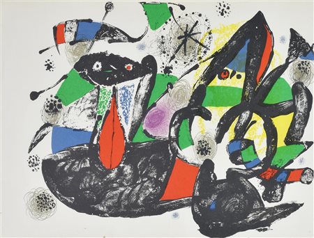 D'apres Joan Miro' SENZA TITOLO, 1972 litografia originale en hommage a...