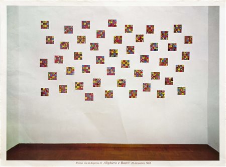 Alighiero Boetti, Piopermariemonti, 1988, 95x70 cm, poster, mostra galleria...
