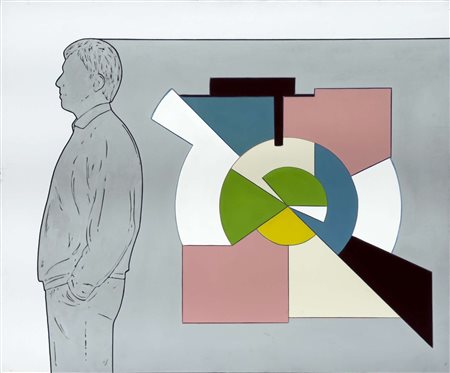 Renato Mambor, Trasformatore silenzioso, 2012, acrilico su tela, 100x120 cm,...