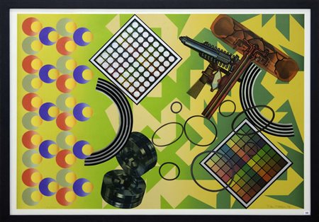 Peter Phillips, Senza titolo, 1974, serigrafia e collage su carta, 75x106 cm,...