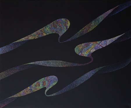 Paolo Buzi, 3 di noi, 2015, acrilico su tela, 100x120 cm, firma e titolo al...