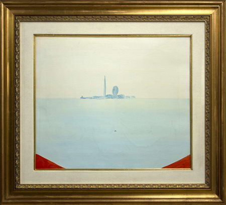 Virgilio Guidi, San Giorgio, 1974, olio su tela, 50x60 cm, opera registrata...