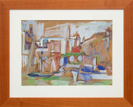 Emilio Vedova, Senza titolo, 1945, pittura e tempera su carta, 27,3x37,5 cm,...