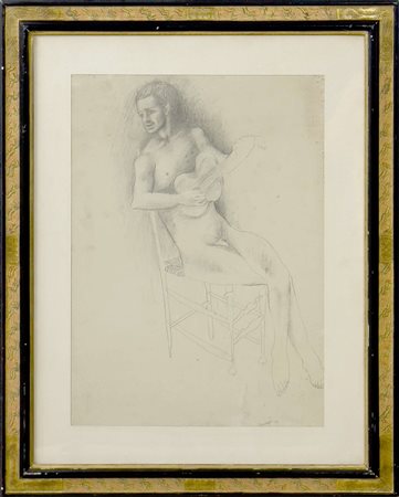 Giacomo Manzù, Senza titolo, 1993, carboncino su carta, 62x44,5 cm, conferma...