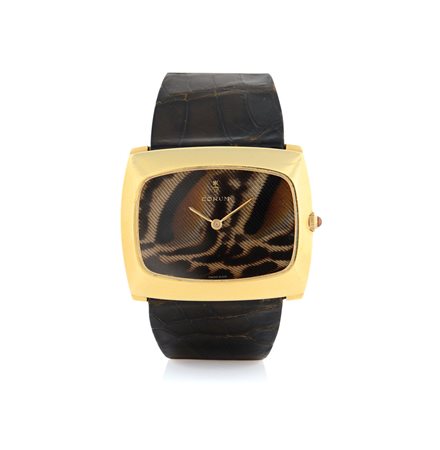 CORUMCORUM ANNI '70. Cassa rettangolare in oro giallo 18 kt (ottimo)....