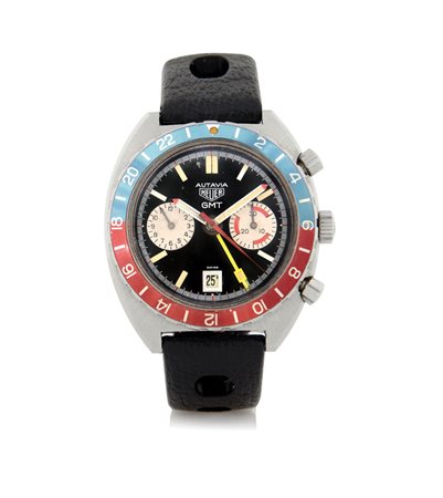 HEUERHEUER AUTAVIA GMT CRONOGRAFO REF. 741.603 DEL 1974 CA.Cassa n. 298042...