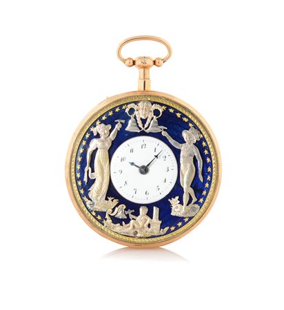 ANONIMOOROLOGIO CON SUONERIA ORE E QUARTI A TRE AUTOMI N. 8424 DEL 1810...