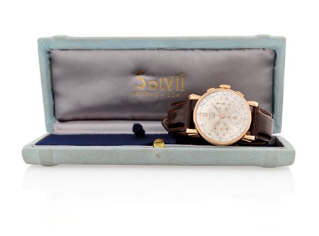 SOLVILSOLVIL GENEVE CRONOGRAFO ANNI '50 PERSONALIZZATO PER TIFFANY.Cassa in...