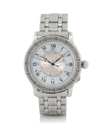 LONGINESLONGINES LINDBERGH "ANGOLO ORARIO" ANNI '90. Cassa in acciaio con...