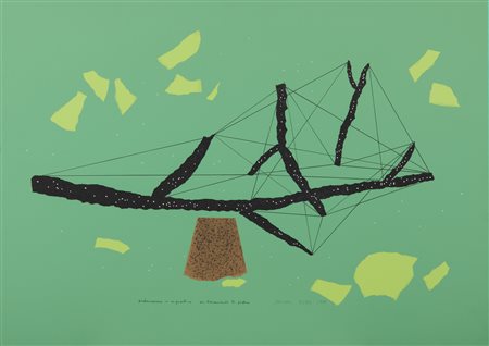 MUNARI BRUNO (1907 - 1998) - SISTEMAZIONE IN UN GIARDINO SU BASAMENTO DI PIETRA, 1990.