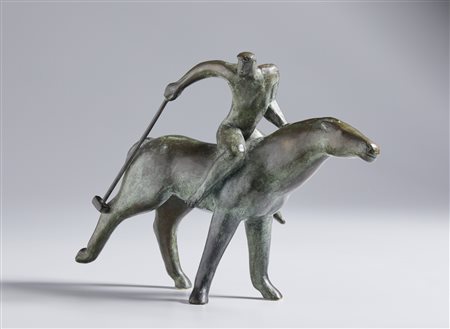 LUPPINO SUSAN (n. 1945) - CAVALIERE SU CAVALLO, 1998.