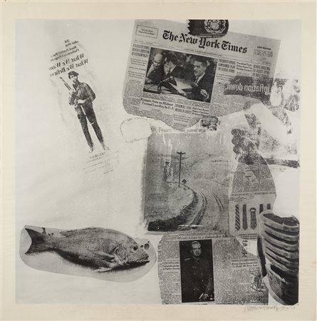 RAUSCHENBERG ROBERT (1925 - 2008) - FEATURES FROM CURRENTS ( ONE FROM PORTFOLIO OF 26 SCREENPRINTS), 1970.