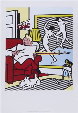 LICHTENSTEIN ROY (1923 - 1997) - TINTIN READING.