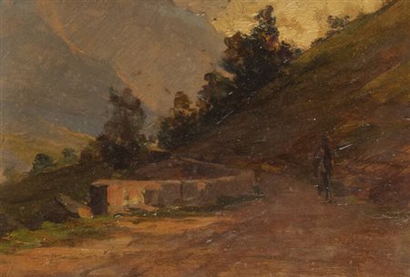 RODA LEONARDO (attribuito)<BR>Racconigi (CN) 1868 - 1933<BR>"Ricordo di Usseglio (Torino)"