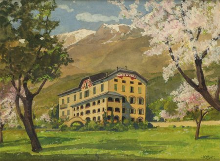 CARLO MUSSO<BR>Balangero (TO) 1907 - 1968<BR>"Hotel du parc"