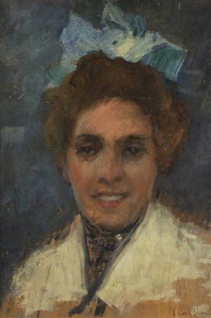 VITTORIO CAVALLERI<BR>Torino 1860 - 1938<BR>"Ritratto femminile"