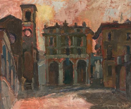 GIUSEPPE DEMARCHI<BR>Torino XX<BR>"Piazza Vittorio Emanuele II a Moncalieri" 1969