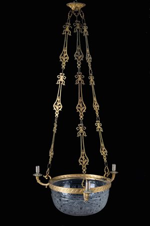 Chandelier with crystal bowl