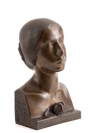 ROMOLO DEL BO. Sculpture "BUST OF A WOMAN"