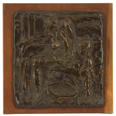 LIBERO ANDREOTTI. "LA TOILETTE" bronze tile