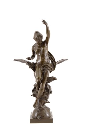 EMILE LOUIS PICAULT. Sculpture "HEBE AND THE EAGLE"