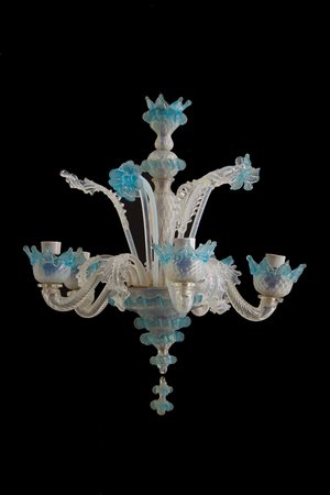 Chandelier with blue finishes