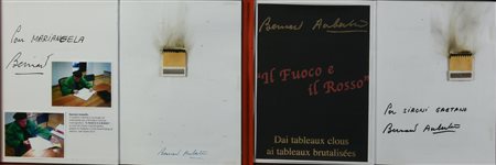 Bernard Aubertin SENZA TITOLO, 2010 intervento con fiammiferi bruciati su due...