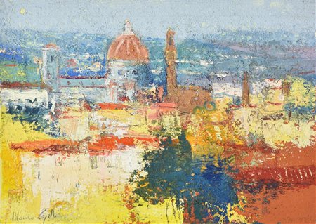 Mauro Capelli FIRENZE olio su tela, 30x40 firma sul retro: firma e titolo