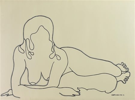 Alberto Maria Sirio NUDO, 1970 inchiostro nero su carta, cm 50x72 firma e...