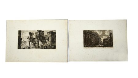 Da Giovanni Battista Piranesi LOTTO DI DUE ACQUEFORTI [1] Parte del Foro di...