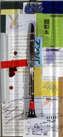 CHIARI GIUSEPPE (Firenze 1926 - Firenze 2007) "Clarinetto" 2006 Collage su...