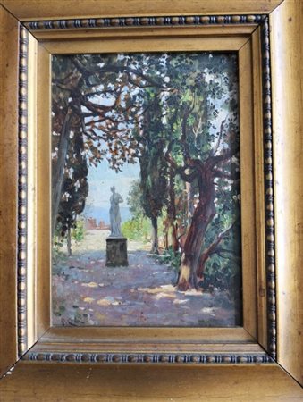 Giovanni Costa, detto Nino (Roma, 1826 – Marina di Pisa, 1903). Veduta di un parco. 