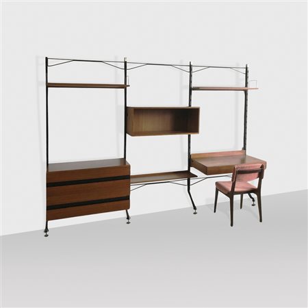 Ico Parisi, prod. MIM (2) Palermo 1916 - Como 1996 libreria: 220x296x52 cm. sedia: 80x48x45 cm.