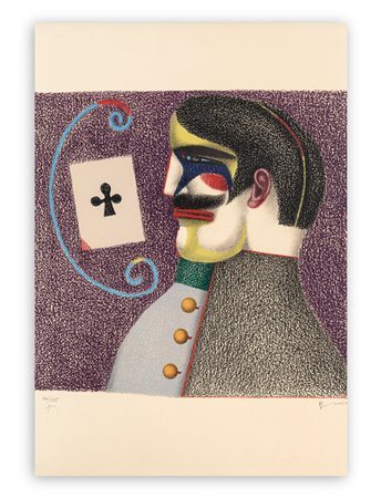 RICHARD LINDNER (1901-1978) - Senza Titolo (L'uomo con l'asso di fiori), 1975