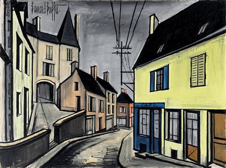 Bernard Buffet 1928 Parigi-1999 Tourtour (FR) Rue de village, 1983 olio su...