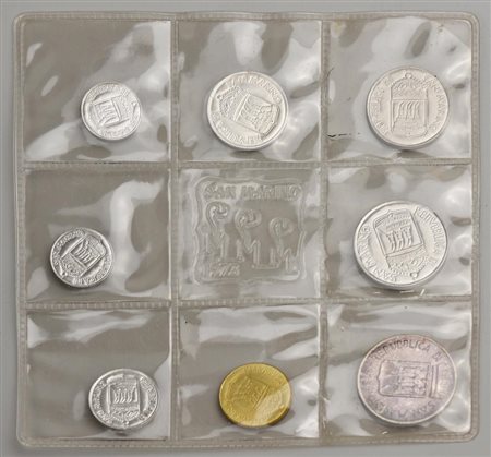 LOTTO DI LIRE SAN MARINO composto da 8 monete, anno di conio 1973