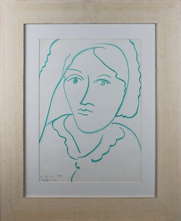 MIMMO GERMANA', "Ritratto verde", 1989