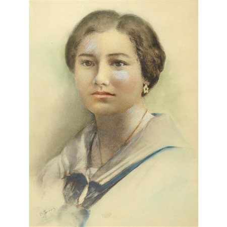 Vittorio Matteo  Corcos (Livorno 4 ottobre 1859-Firenze 8 novembre 1933)  - Ritratto di donna
