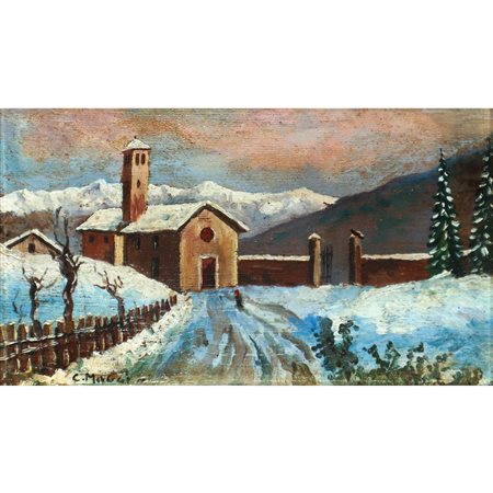 Cesare Maggi (Roma 1881-Torino 1961)  - Paesaggio innevato