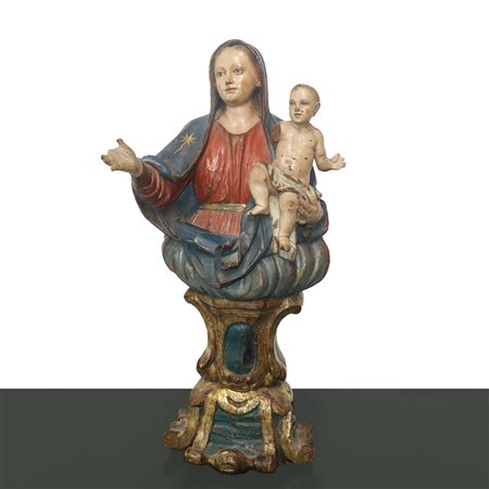 Statua Lignea Madonna con Bambino, 18° Secolo