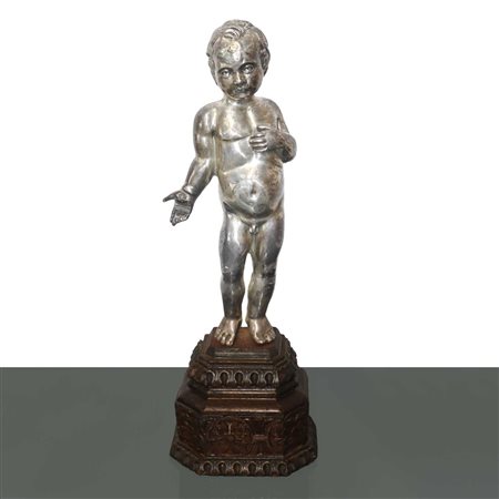 Bambino Gesù in argento scolpito a tuttotondo (probabile Ex Voto), Southern Italy, Fine 18° Secolo