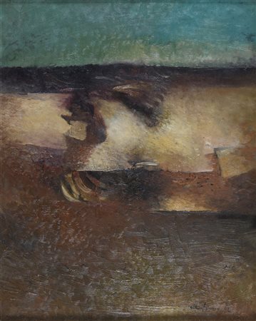 DIPINTO PAESAGGIO DI SALVATORE VITAGLIANO, 1972